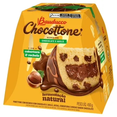 Chocottone Bauducco com Cobertura e Recheio Sabor Chocolate e Avel&atilde; 450g