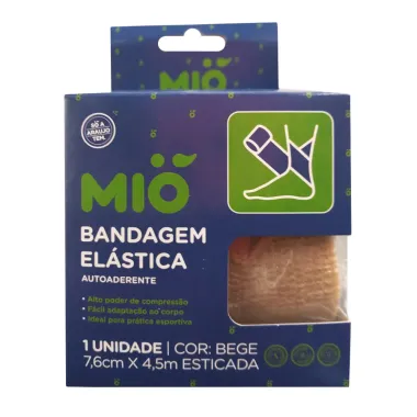 Bandagem Elástica Mió Autoaderente Cor Bege 7,6cm X 4,5cm 1 Unidade