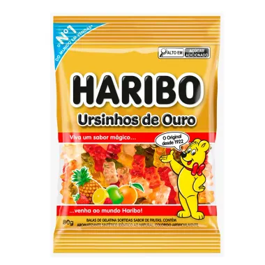 Balas de Gelatina Haribo Ursinhos de Ouro Frutas 80g