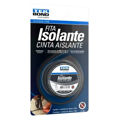 Fita Isolante Tekbond Preto Blister