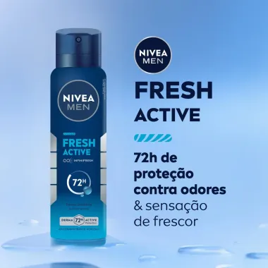 Desodorante Nivea Men Fresh Active Antitranspirante Antibacteriano Aerosol 150ml