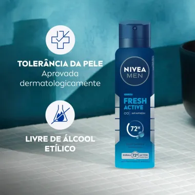 Desodorante Nivea Men Fresh Active Antitranspirante Antibacteriano Aerosol 150ml