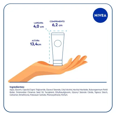 Creme para M&atilde;os Nivea 3 em 1 A&ccedil;&atilde;o Antibacteriana 75g