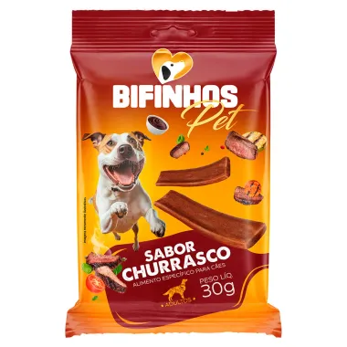 Bifinhos Pet Sabor Churrasco Para Cães Adultos 30g