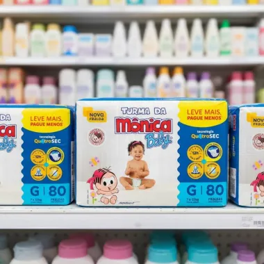 Fralda Turma Mônica Baby Giga Tamanho G 80 Unidades Leve Mais e Por Menos