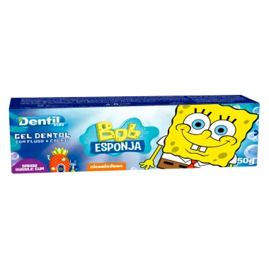 Gel Dental Dentil Kids Bob Esponja com Flúor Sabor Bubble Gum