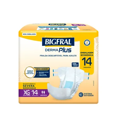 Fralda Bigfral Derma Plus Econômica XG 14 Unidades