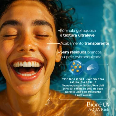Protetor Solar Bioré Aqua Rich Watery Essence FPS50 com 70g