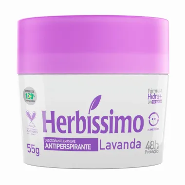 Desodorante em Creme Herbíssimo Lavanda Antiperspirante 48h 55g