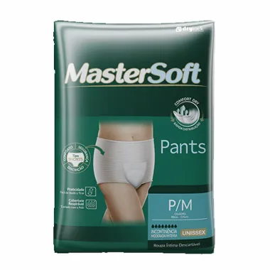 Roupa Íntima Descartável Mastersoft Pants Unissex Tamanho P/M com 8 Unidades