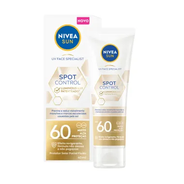 Protetor Solar Facial Fluido Nivea Sun Spot Control Luminous 630 FPS 60 40ml