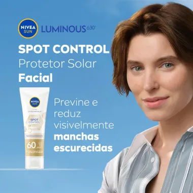 Protetor Solar Facial Fluido Nivea Sun Spot Control Luminous 630 FPS 60 40ml