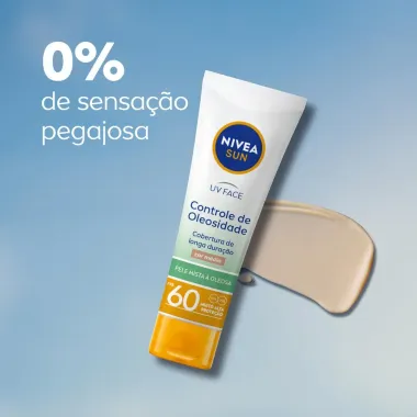 Protetor Solar Facial Nivea Sun Beauty Expert Controle de Oleosidade FPS 60 Cor Média 50g