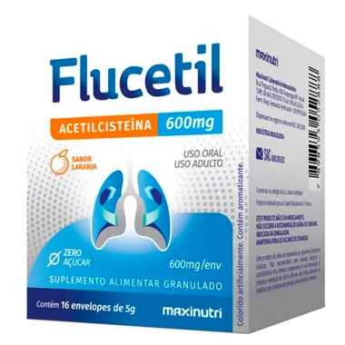 Flucetil 600mg Granulado Sabor Laranja com 16 Envelopes de 5g cada