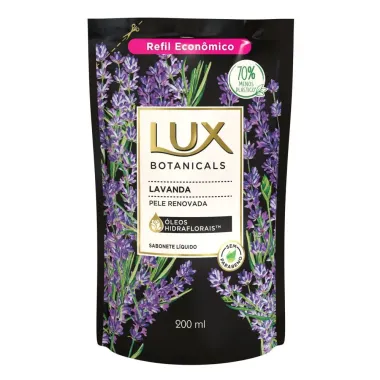 Sabonete Liquido Lux Botanicals Lavanda Óleos Hidraflorais Pele Renovada Refil 200ml