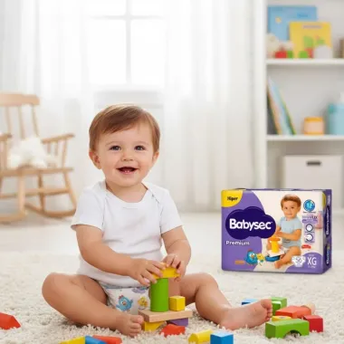 Fralda Infantil Babysec Premium Hiper XG com 56 Unidades