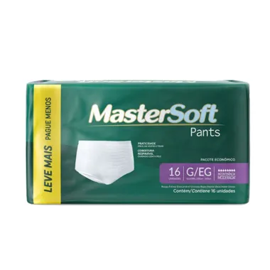 Roupa Intima Descartável Mastersoft Pants Tamanho G/EG com 16 Unidades Leve Mais Por Menos