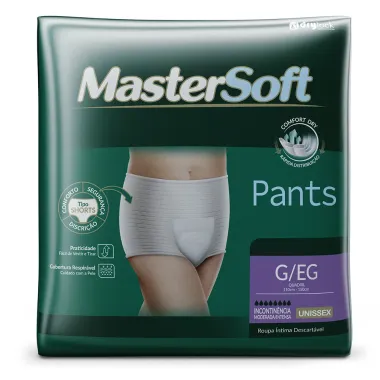 Roupa Íntima MasterSoft Pants Unissex Tamanho G/EG com 16 Unidades Pacote