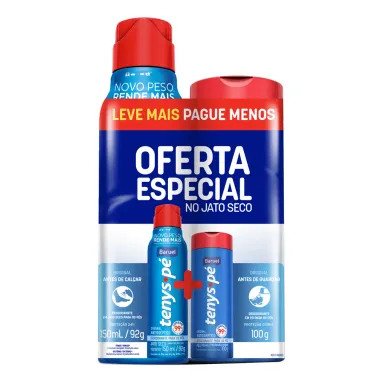 Kit Tenys Pé Baruel Original Jato Seco 150ml e Talco 100g Pack