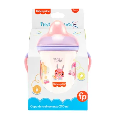 Copo de Treinamento Fisher Price 6+Meses Rosa 270ml