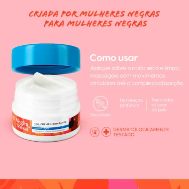 Gel Creme Hidratante Facial Negra Rosa Antipoluição _2