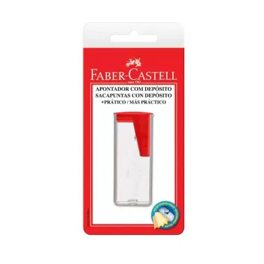 Apontador Faber-Castell Transparente com Depósito 1 Unidade