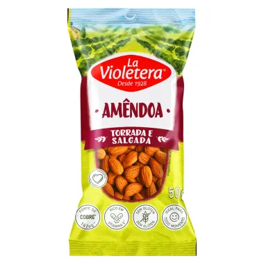 Amêndoa La Violetera Torrada e Salgada 50g