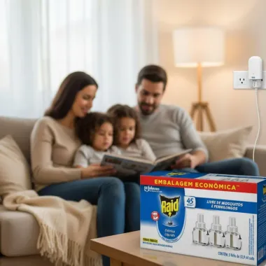 Repelente Elétrico Líquido Raid 45 Noites Refil 3 Unidades de 32,9ml Cada