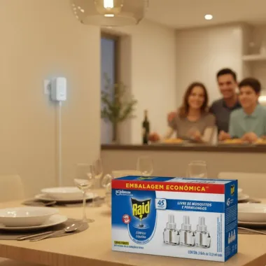 Repelente Elétrico Líquido Raid 45 Noites Refil 3 Unidades de 32,9ml Cada