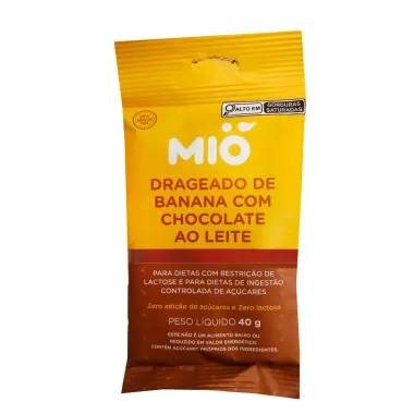 Chocolate Drageado Mió Banana com Chocolate ao Leite 40g Sachê