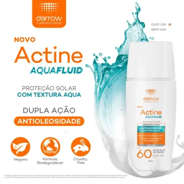 Protetor Solar Actine Aquafluid FPS 60 Tom 1.5 Claro/M&eacute;dio 40g