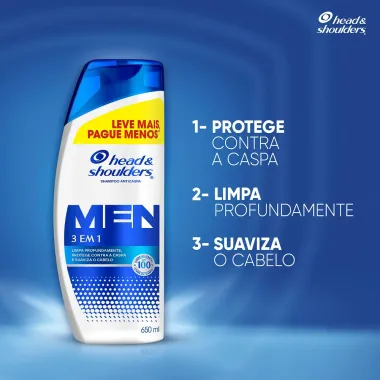 Shampoo Anticaspa Head & Shoulders Men 3 em 1 650ml