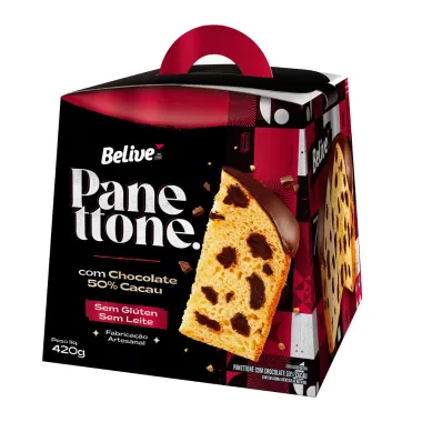 Panettone Belive com Chocolate 50% Cacau 420g