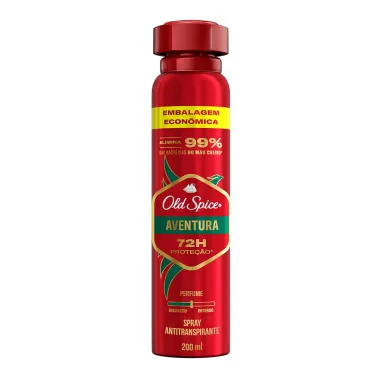 Desodorante Old Spice Adventure Valentia e Madeira Spray Antitranspirante 200ml Embalagem Econômica