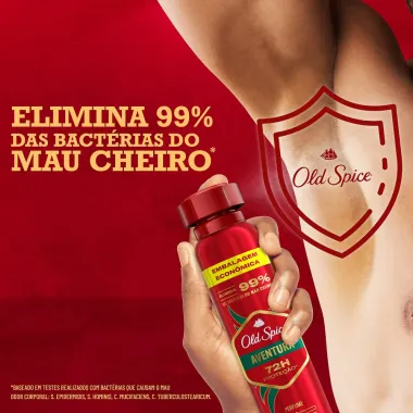 Desodorante Old Spice Adventure Valentia e Madeira Spray Antitranspirante 200ml Embalagem Econômica