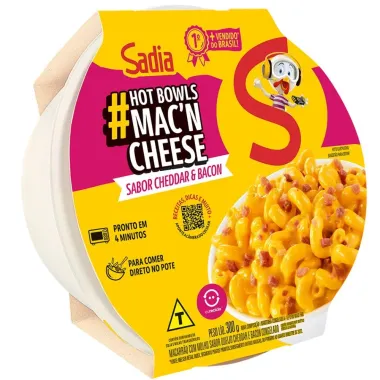 Mac'n Cheese Sadia Sabor Cheddar & Bacon Hot Bowls 300g