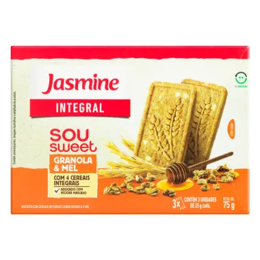 Biscoito Jasmine Integral Sou Sweet Granola e Mel 75g