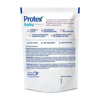 Sabonete L&iacute;quido Protex Baby da Cabe&ccedil;a aos P&eacute;s Lavanda Refil 380ml
