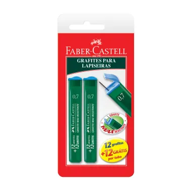 Grafite Faber Castell 0,7 para Lapiseira 2 Tubos com 12 Unidades cada