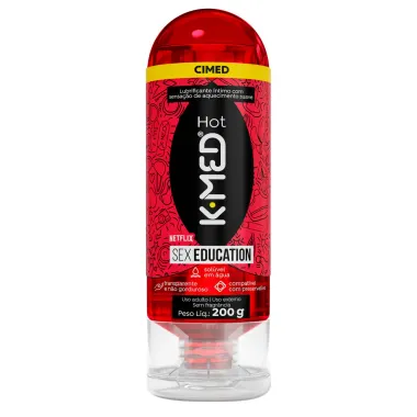 Gel Lubrificante Intimo K-Med Hot Sex Education Sem Fragrância 200g