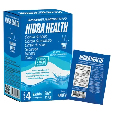 Hidra Health Suplemento Alimentar em P&oacute; Health Labs Sabor Natural com 4 Sach&ecirc;s de 28g cada
