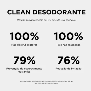 Desodorante Clean Simple Organic Niacinamida e &Aacute;cido Chiqu&iacute;mico 50ml