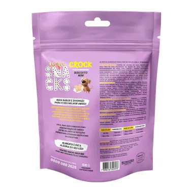 Snacks Biscoito Mini Quatree Crock para Cães Adultos Raças Mini e Pequenas 400g