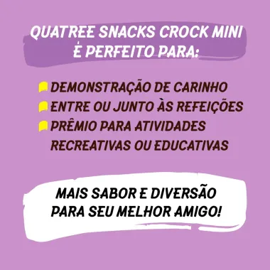 Snacks Biscoito Mini Quatree Crock para Cães Adultos Raças Mini e Pequenas 400g