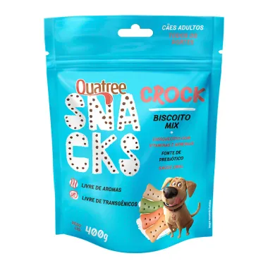 Quatree Snacks Biscoito Mix para Cães Crock Adultos 400g