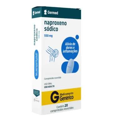 Naproxeno 550mg Germed Gen&eacute;rico com 20 Comprimidos Revestidos