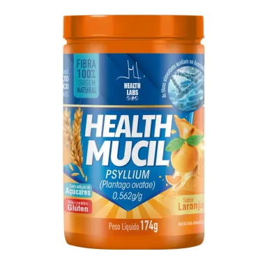 Health Mucil Psyllium 0,562g/g Health Labs Sabor Laranja 174g