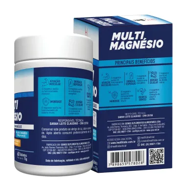 Mult Magn&eacute;sio Healt Labs 60 Tabletes