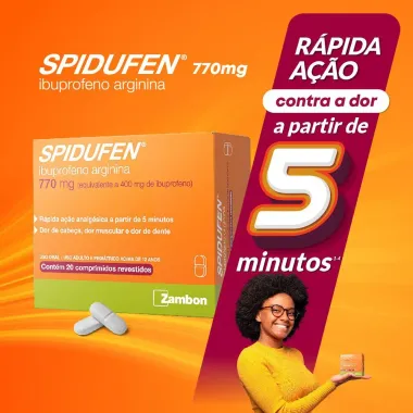 Spidufen 770mg Zambon 20 Comprimidos Revestidos