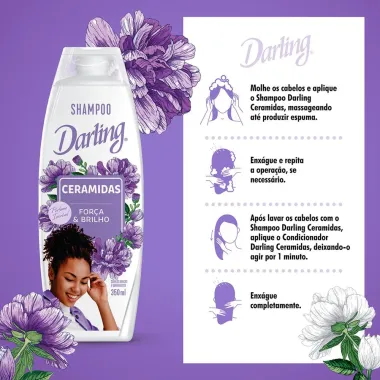 Shampoo Darling Ceramidas For&ccedil;a e Brilho 350ml